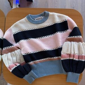 Self-Portrait Women's Colorblock Sweater - Pink, Black, Cream, Blue, Brown